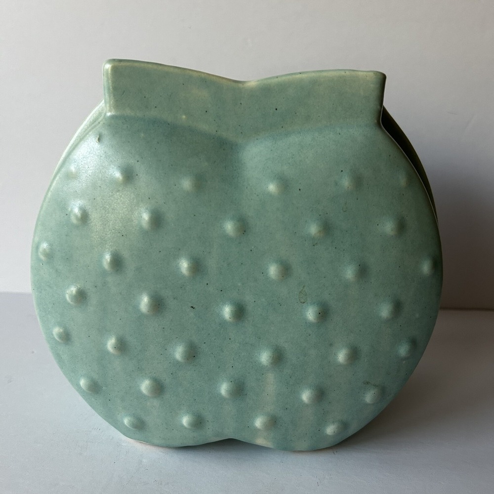 Vintage RARE 1940s McCoy Hobnail Aqua Blue Heart Shaped Cookie Jar, No Lid